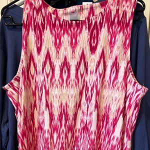 Chico's Haute Pink Siz3 3 (16) Tunic Tank Top NWT w/pockets!